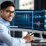 보험계리사 자격 유지 조건 - **Prompt:** A diverse, young actuary, dressed in a sharp business casual outfit, sits at a sleek, mi...