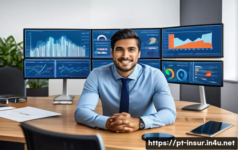 보험계리사와 신규 고객 유치 전략 - A professional actuary in a modern office environment, analyzing detailed customer segmentation data...