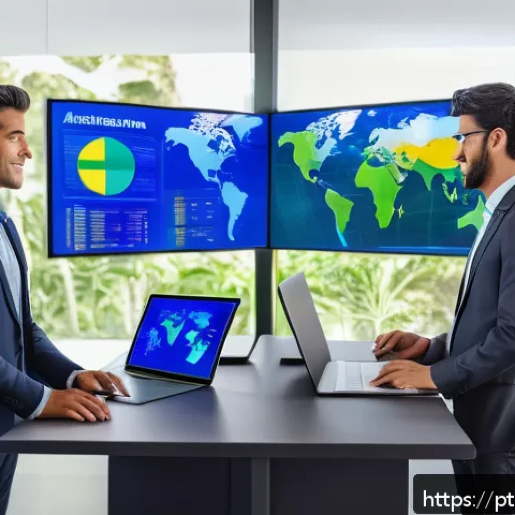 보험계리사와 고객 분류 전략 - A modern insurance data analytics office scene showing diverse actuaries collaborating around large ...